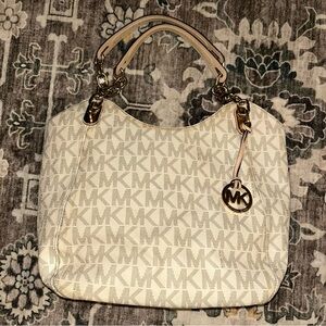 Michael Kors Cream Signature Tote Bag